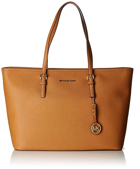 michael michael kors jet set saffiano leather tote bag